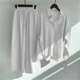 Amelia | Women's Cotton Linen Two Piece Set with Cropped Pants