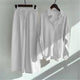 Amelia | Women's Cotton Linen Two Piece Set with Cropped Pants
