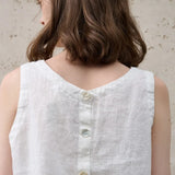 Luna | Women Top With Linen Asymmetric Hem