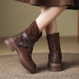 Quinnette | Women's Boots with Layered Straps and Fold-Over