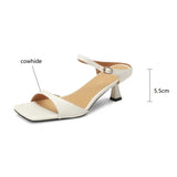 Belle | Women’s Mules with Open Toe and Strap