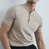 Austin | Men's Collared Slim Fit Button Neck T-Shirt