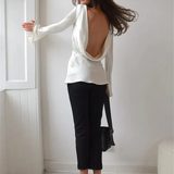 Elara | Women’s Satin Long Sleeve Bell Cuff Top