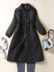 Maren | Women's Diamond Quilted Long Coat with Drawstring Waist