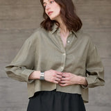 Skye | Women Shirt With Linen Cropped Fit
