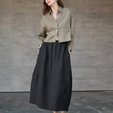 Skye | Women Shirt With Linen Cropped Fit