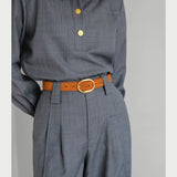 Montreux | Women Belt with Suede Material and Gold Buckle