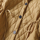 Maren | Women's Diamond Quilted Long Coat with Drawstring Waist