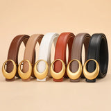 Rowan | Women Belt with Leather Strap and Crescent Buckle