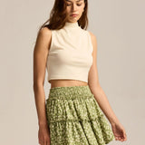 Viora | Women's Skirt with Stretch Waist and Ruffle Layers