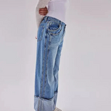Willa | Women's Straight Leg Cuffed Jeans