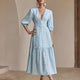 Beatrice | Women's Maxi Dress with V-Neck and Pleated Skirt