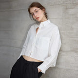 Josephine | Women Shirt With Linen Cropped Oversized Fit