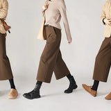 Mabel | Women's Wool Blend Wide Leg Pants with High Waist
