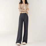 Viviana | Women's Merino Wool Wide Leg Pants with Elastic Waist