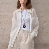 Sheer | Women Shirt With Ramie Linen Blend