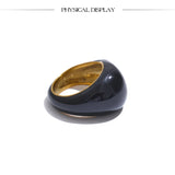 Vanta | Women Ring with Black Design and Gold Accent