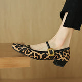 Feline | Women Heels with Leopard Print and Buckle