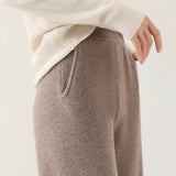 Viviana | Women's Merino Wool Wide Leg Pants with Elastic Waist
