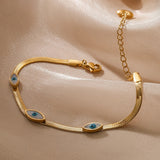 Ayvalık | Women Bracelet with Evil Eye and Stainless Steel