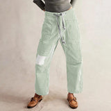 Vera | Women's Striped Patchwork Pants with Drawstring Waist