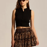 Viora | Women's Skirt with Stretch Waist and Ruffle Layers