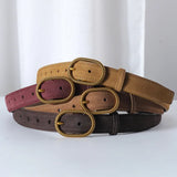 Maribel | Women Belt with Suede Material and Gold Buckle
