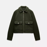 Nancy | Women's Cropped Zip-Front Jacket with Structured Fit