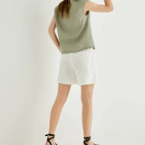 Sophie | Women Top With Linen Petal Sleeve Women Top With Linen Relaxed Fit