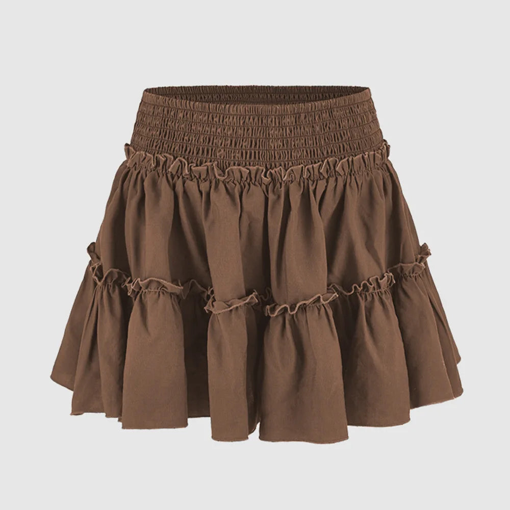 Viora | Women's Skirt with Stretch Waist and Ruffle Layers