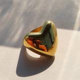 Amoria | Women Ring with Heart Design and Gold Finish