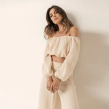 Delilah | Women's Cotton Crepe Two Piece Set Pants