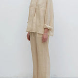 Thea | Women's Linen Pants with Elastic Waist Drawstring