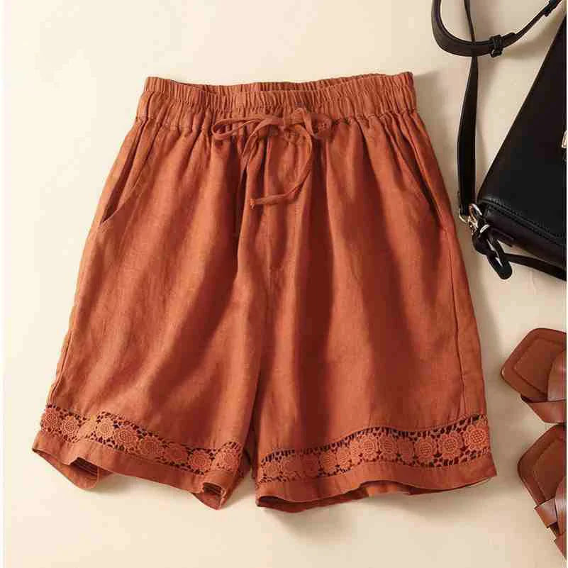 Lenora | Women's Shorts with Drawstring Waist and Lace Trim