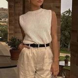 Amalfi | Women Sleeveless Knit Tank With Hollow