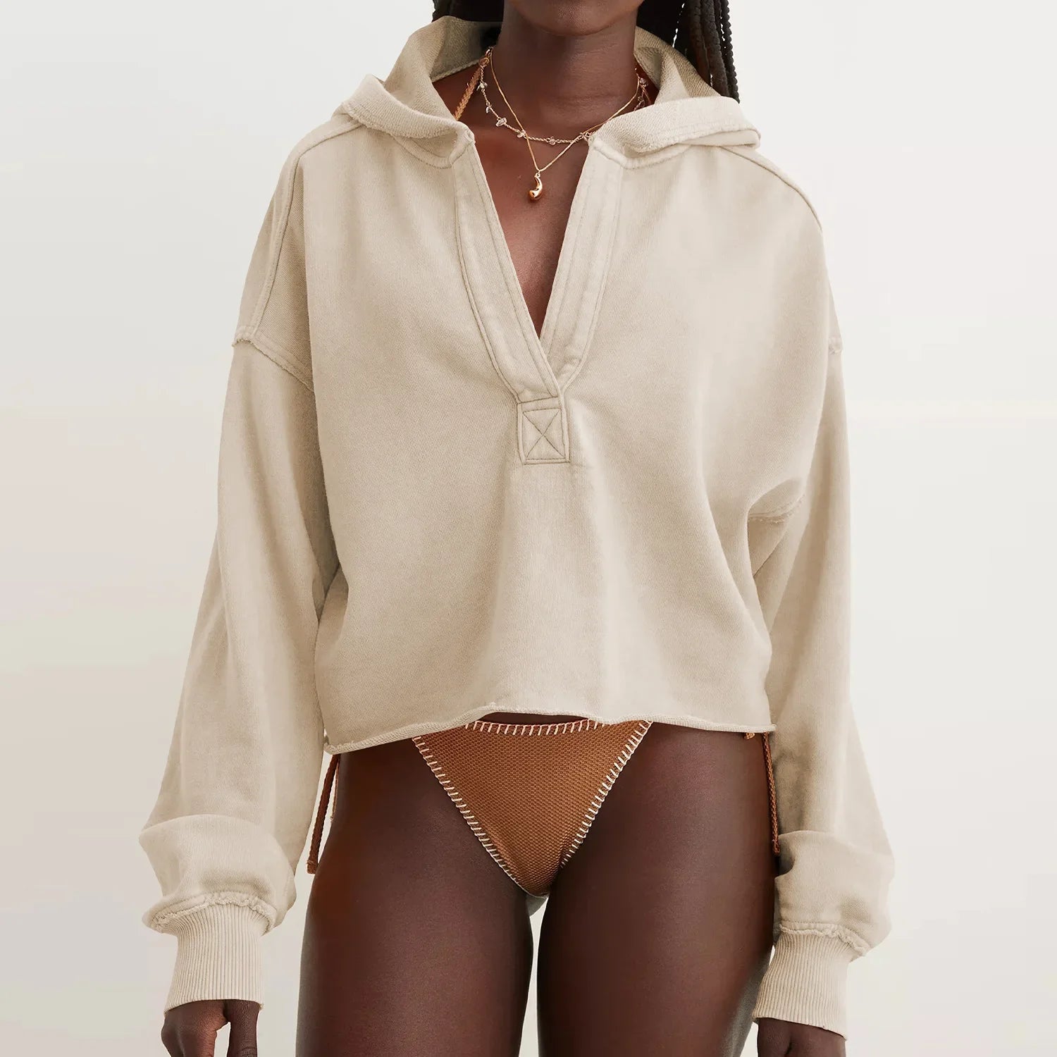 Faye | Women's Cropped Hoodie with Relaxed Fit and Soft Fabric Blend