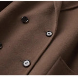 Cecilia | Women's Double-Breasted Wool Coat with Structured Straight Cut