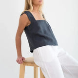 Ellison | Women Top With Linen Square Neck