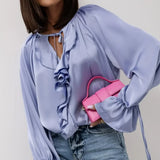 Liora | Women Blouse With Drawstring Sleeve Detail