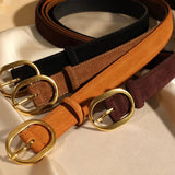 Montreux | Women Belt with Suede Material and Gold Buckle