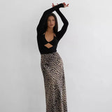 Harper | Women Skirt with Leopard-print and Midi-length