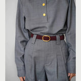 Montreux | Women Belt with Suede Material and Gold Buckle