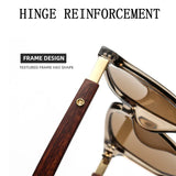 Sarah | | Women's Sunglasses with Wooden Arms and Square Frame