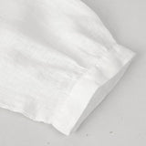 Maddie | Women Shirt With Linen Collarless V Neck
