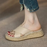 Sorella | Women's Sandals with Woven Leather and Platform
