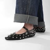 Evelyn | Women's Studded Mary Janes: Crystals &amp; Strap