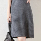 Camilla | Women's Skirt with Ribbed Texture and Midi Length