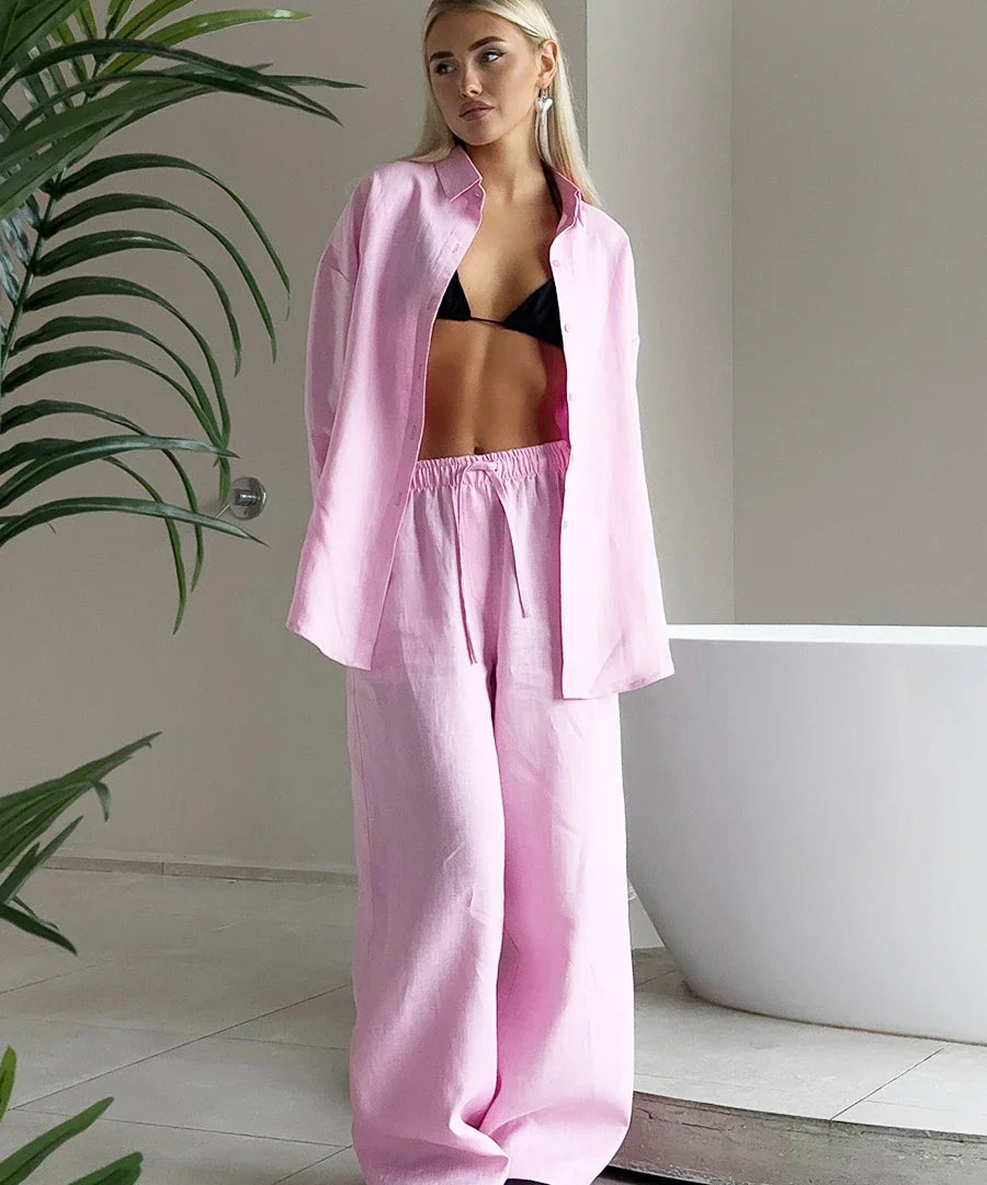 Ellis | Women's Cotton Two Piece Set Trousers