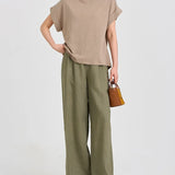 Genevieve | Women Tee With Cotton Linen Oversized Fit