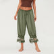 Eve | Women's Wide Leg Cotton Pants with Lace Cuffs